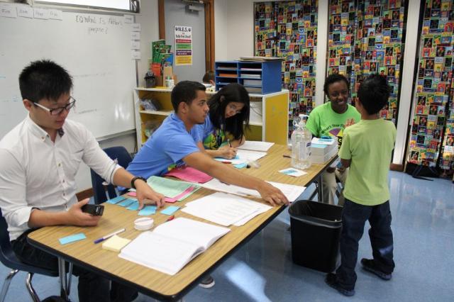 Interns, volunteers and nursing students staffed the school-based immunizations. 
